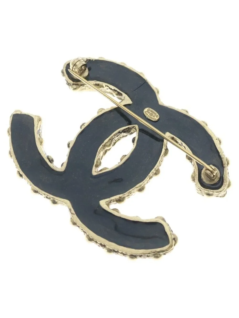 Chanel CC Logo Brooch Pin Badge Gold